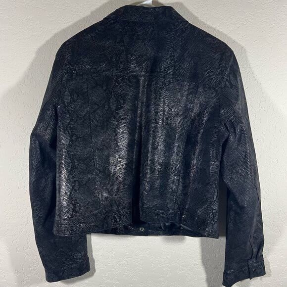 Steve Madden Black Snake Print Leather Jacket Set Women’s XL Sz 12 - Picture 4 of 8